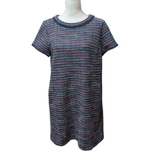 LOFT Striped Multicolor Short Sleeve Dress